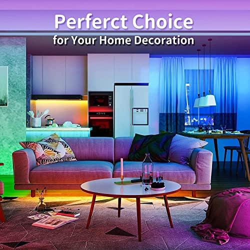 REEMEER Led Lights 100ft Smart APP Control Music Sync Strip Lights RGB Color Changing Strips with Remote, for Bedroom Kitchen and Party