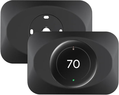 Wall Plate Cover Compatible with Google Nest Learning Thermostat (4th Gen), Practical Trim Kit for Nest Learning Thermostat 4, Snap fit Design, Snap fit Design (Black, 2 Packs)