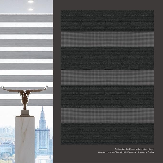 Light Filtering Motorized Zebra/Roller Shades – LightFiltering-Barcelona BL22 Series Smart Remote Control Window Blinds