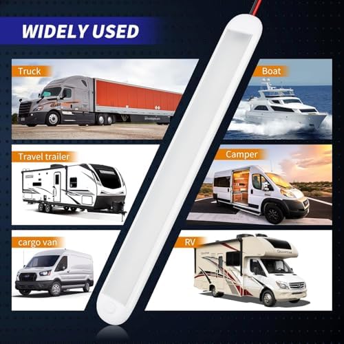 RVZONE 4‑Pack 12V LED Interior Light Bar,120LEDs 1800LM for RV Truck