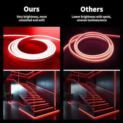 iNextStation 16.4FT 12V LED Strip Lights Red Neon LED Rope Lights (No Plug)