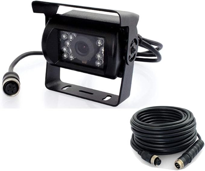 Waterproof 4Pin CCD Bus Trailer 18 LED IR Night Vision Car Rear View Reverse Backup Camera for Bus Truck Motorhome 12V-24V (4Pin HEI(10m))