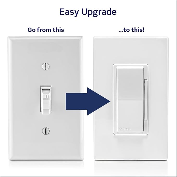 Leviton Decora Digital Dimmer Switch for Dimmable LED, Halogen and Incandescent Bulbs, DDL06-1LZ, White