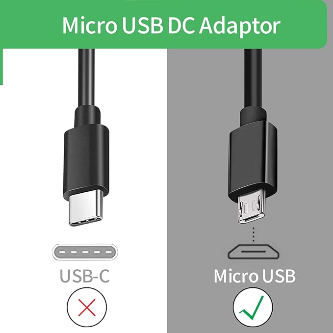 5V 2A Micro USB Power Supply Wall Charger AC/DC Adapter Universal Power Adapter, 5Vlot 2Amp Power Adapter with Plug Micro USB for Security Camera IPC, 2 Pack