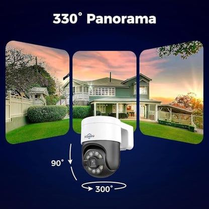 Hiseeu 4K PoE Security Camera System with 8pcs 5MP PoE PTZ Cameras