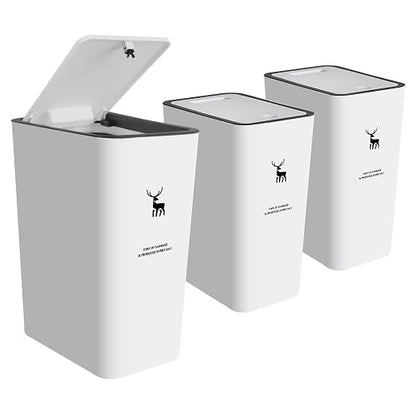 XPIY Trash Can with Lid, 3 Pack 4 Gallons/15 Liters Garbage Can