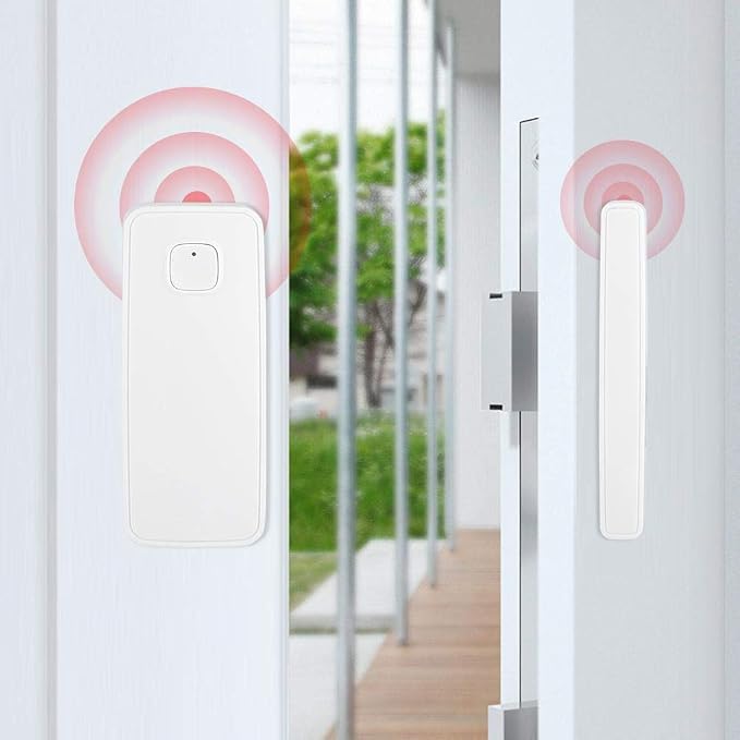 Smart Home Security Alarm System with App Control, Works with Home Assistan | 2.4GHz WiFi Door Window Sensor, Magnetic Detector with Phone Alert, for and Smart Home Automation
