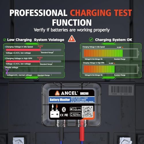 ANCEL BM200 Blue-US Battery Monitor 12V Automotive Bluetooth