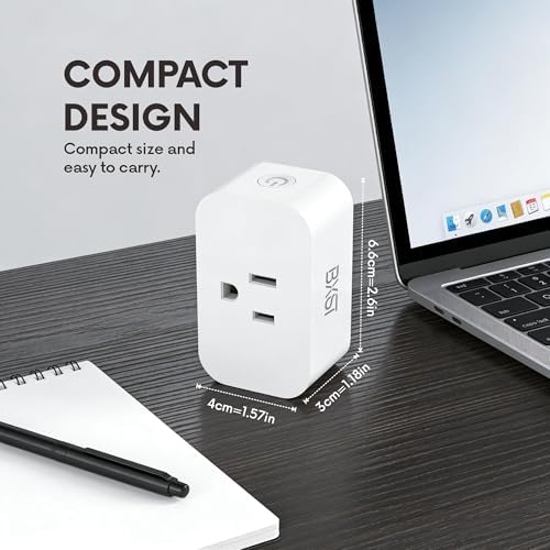 BXST WiFi Smart Plugs Compatible with Alexa and Google Home, 15A/1800W, 1 Pack