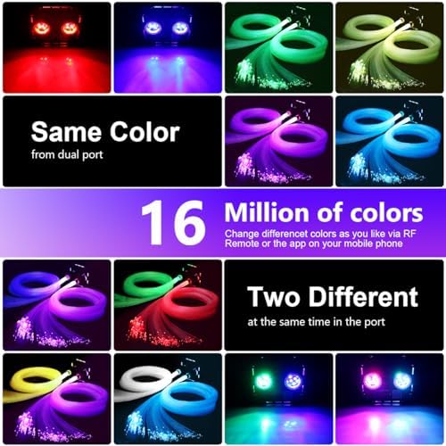 AZIMOM Updated Dual Color 50W Twinkle Fiber Optic Starlight Kits Mixed1330pcs 16.4ft Strands, RGB Meteor Shooting Star, Sound Activated APP/Remote Control Theater Ceiling Home Shop Lobby Roof Decor