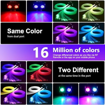 AZIMOM Updated Dual Color 50W Twinkle Fiber Optic Starlight Kits Mixed1330pcs 16.4ft Strands, RGB Meteor Shooting Star, Sound Activated APP/Remote Control Theater Ceiling Home Shop Lobby Roof Decor