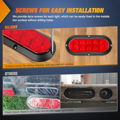 Nilight LED Trailer Light Kit Oval Taillight Diamond Shaped Marker Lights