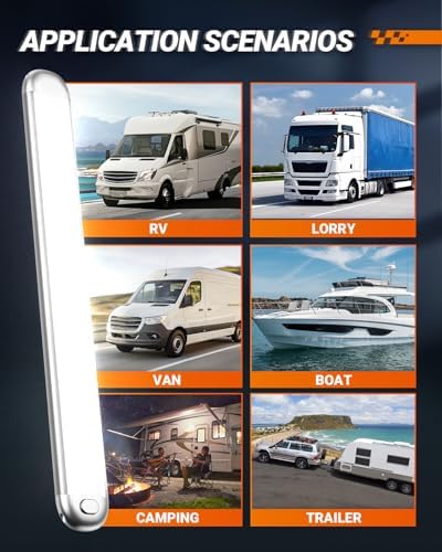 SEALIGHT 12V LED Interior Light Bar | 1500LM 8W 12v LED Light Strip 6200K White with ON/Off Switch | Camper Lights Fixture for Truck Van RV Trailer Cargo Cabient Motorhome Lorry (Pack of 4)