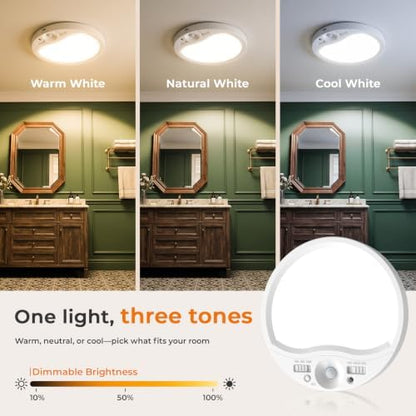 TANBABY Rechargeable Motion Sensor Ceiling Light Indoor with Remote, 4 Pack