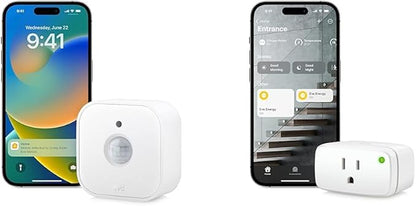Eve Motion - Smart Motion Sensor with Light Sensor, IPX3 Water Resistance, Automatic Activation of Lights and Devices, Thread & Energy - Smart Plug, App and Voice Control, 100% Privacy
