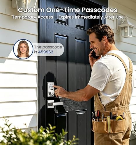Veise DK01-B Keyless Entry Deadbolt Lock with Handle Set, Satin Nickel