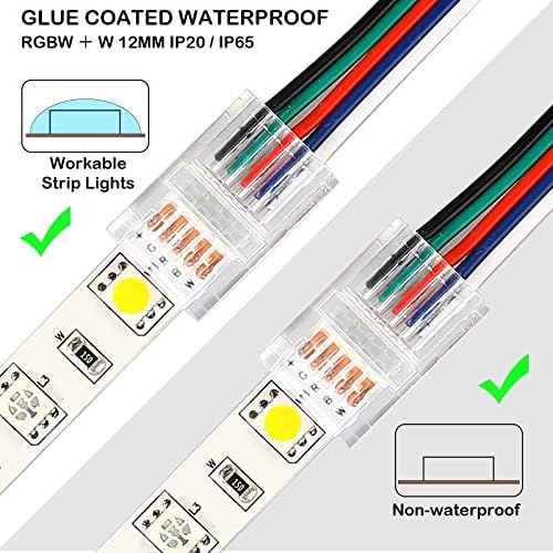 Flutesan 20 Pcs 4 Pin 12 mm LED Strip Connector RGB Lights