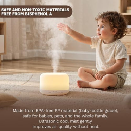 Essential Oil Diffuser, Ultrasonic Humidifier with LED Light