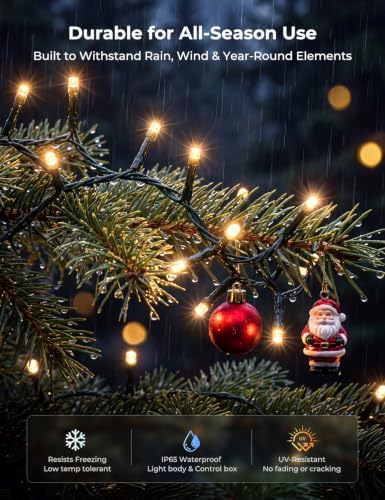 Minetom 66ft 200LED Smart Color Changing Christmas Halloween Tree Lights