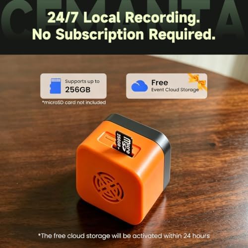 3MP No Drill Window Camera for Indoor & Outdoor Monitoring-Orange
