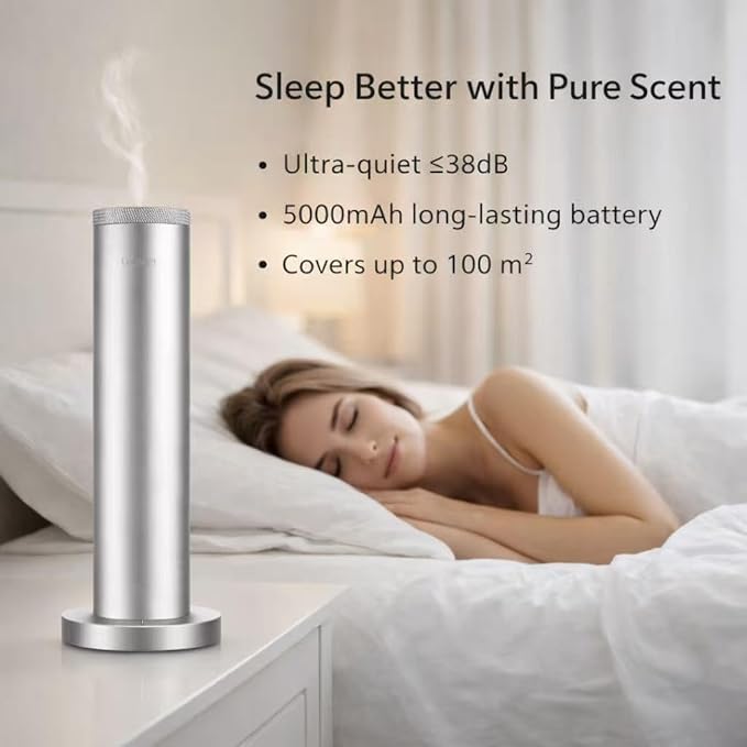 Wireless Essential Oil Smart App & Remote Control, Covers Up to 4000 Sq Ft, Quiet Aroma Diffuser for Home, Hotel & Office, Up to 20H Runtime & Timer