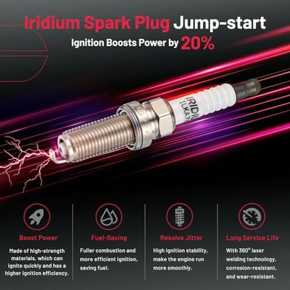BDFHYK Ignition Coil Pack UF724 and Iridium Spark Plugs 93501 Compatible with Subaru 2014-2016 Forester 2013-2015 Impreza 2013-2014 Legacy Outback XV Crosstrek 2.5L 2.0L H4 C974 5C1899 COP626,Set of 4