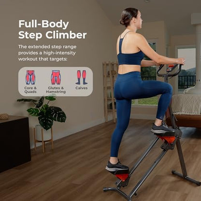Sunny Health & Fitness Stair Stepper & Climber Exercise Equipment for Home Workout, Compact Cardio Training Machine