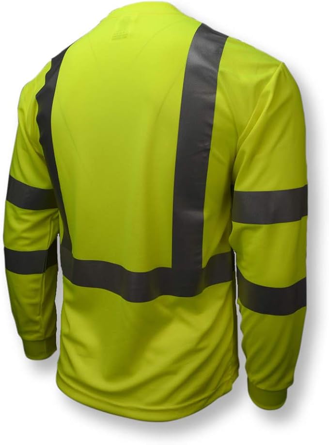 Radians ST21-3PGS-XL Class 3 Max-Dri Moisture Wicking Mesh Long Sleeve Safety T-Shirt, X-Large, Green