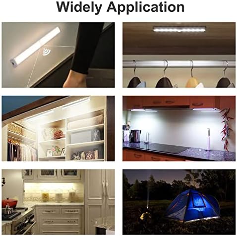 CCBASEBALL Motion Activated RV Step Lights, 10 LED Battery Operated Motorhome Motion Sensor led Light Strip, Magnetic Night Light Bar for Motorhome Travel,Travel Trailers, Camper (2 Pack)