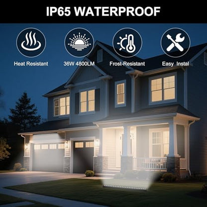 40″ LED Wall Washer Light Bar, 4000K Neutral White 36W Outdoor Light, IP65 120V AC Plug-in LED Flood Bar with 360° Adjustable Mount Brackets for Wall Wash Lighting, Landscape Uplighting