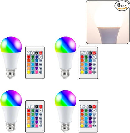 4Pack 10W RGB Colorful Mood Lamp 15Colors Changing 4 Dynamic Modes Multifunction Smart Indoor Atmosphere Nightlight AC85-265V Spotlight Bar Party Festival Background Decoration Lighting With IR Remote