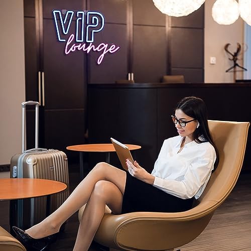 Horseneon VIP Lounge Neon Signs for Wall Decor, VIP Neon Lights Signs for Room Decor, Led Light Up Sign with USB Powered for Bar, Hotel, Cafe, VIP Room, Home Decoration (Blue&Pink)