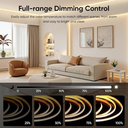 V4light Smart COB LED Strip Light 32.8ft 24V 2700K-6500K Tunable White
