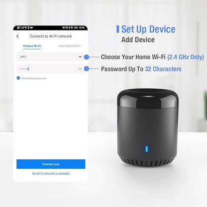 Broadlink WiFi Smart Home Hub RM Mini 3 (2.4 GHz Wi-Fi Only) IR Automation Learning Universal Remote Control for TV Compatible with Alexa, Google Home, IFTTT