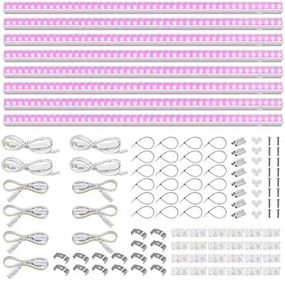 Barrina T5 LED Grow Lights, Full Spectrum Growing Light, 2FT 10W, 8 Packs