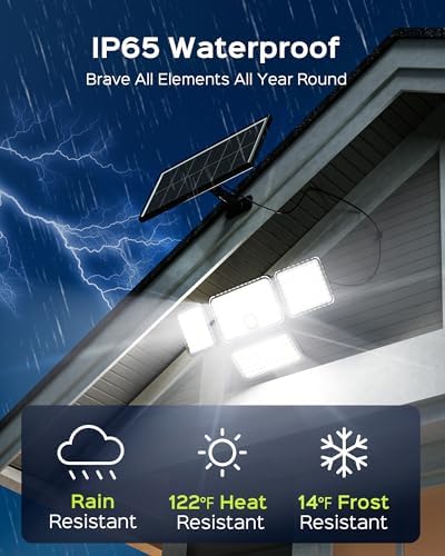 SUPERDANNY Solar Lights Outdoor Remote Control with 16.4ft Cable 1 Pack