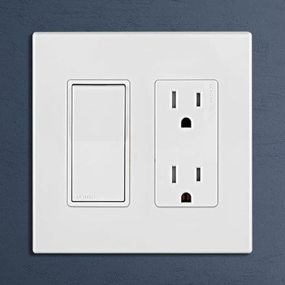 Leviton Lever Edge 15 Amp Single Pole Rocker Switch,E5601-MW,White,(Pack of 40)