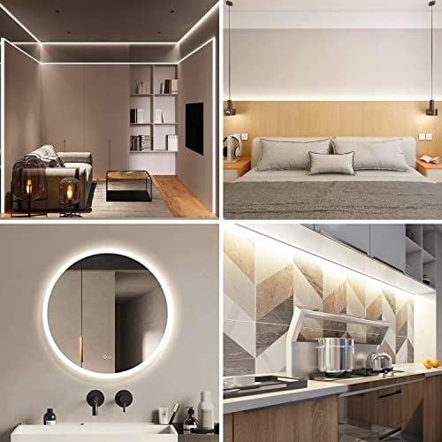 Pandery LED Strip Lights 32.8FT,Dimmable cob led Strip with Adapter and Remote,24V Strip Lights CRI90+ 8mm Wide 3840leds,Natural White 4000K Indoor led Tape,Perfect for Cabinet,Room,Kitchen,TV