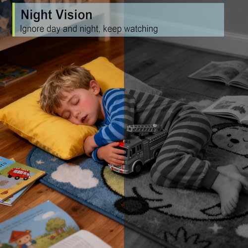 Security Camera Indoor, 2K HD WiFi Cameras for Home Security, Pet/Dog/Baby Camera Monitor with Phone app, 2-Way Audio, Night Vision, 24/7 SD Card Storage, Compatible with iOS & Android(2.4G Only)