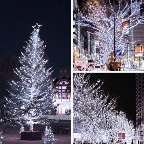 Connectable 99Ft 300LED Christmas String Lights Outdoor Indoor, Cool White