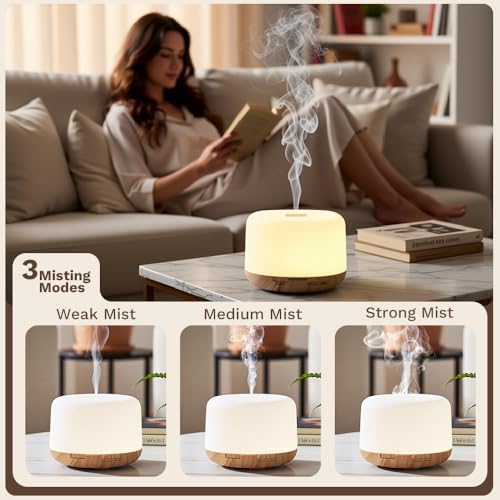 Essential Oil Diffuser, Ultrasonic Humidifier with LED Light