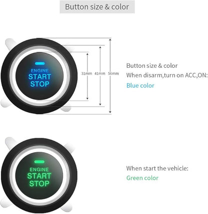 EASYGUARD EC002-FO2 Smart Key PKE car Alarm System, Passive Entry, Push Start Button, auto Play, keyless Start dc12v