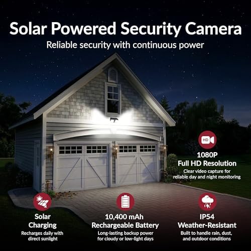 Bell + Howell InView BHSLC1 1080p Outdoor Solar Floodlight Camera (Black)