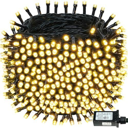 Extra-Long 165Ft 500LED Christmas String Lights Outdoor Indoor, Warm White