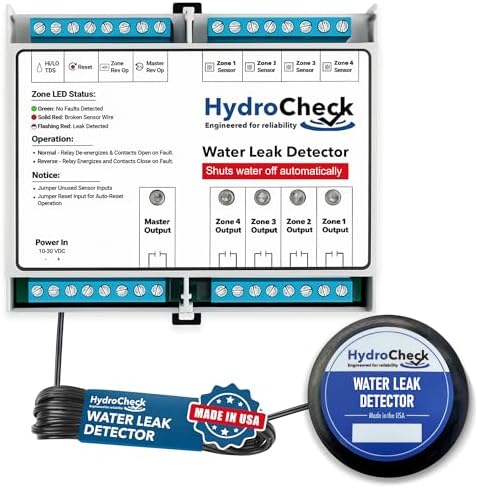 Automatic Water Shut Off System - Smart Leak Detection Device - Commercial Moisture Sensor Alarm - High Amp Load for Buildings & Office Space (Wiring Sold Separately)