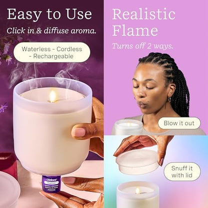 Lifelines Flameless Candle Diffuser with 2 Clickwick Essential Oil Blends