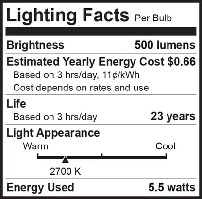 Bioluz LED 92 CRI G25 Globe Light Bulbs Clear Glass Filament 60W Replacement 5.5W Dimmable 2700K LED Bulb, Low Wattage Regular Light Bulbs LED, Bathroom Vanity Decor, 60W Edison Bulbs UL Listed-6-Pack