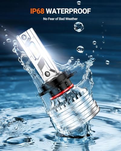 SEALIGHT H7 Bulbs, 120,000LM 1700% Brightness, H7 6500K Cool White LED Bulbs, IP68 Waterproof 80000Hrs Lifespan, 5X Heat Dissipation driving LED Bulbs, Plug and Play, 2 Pack