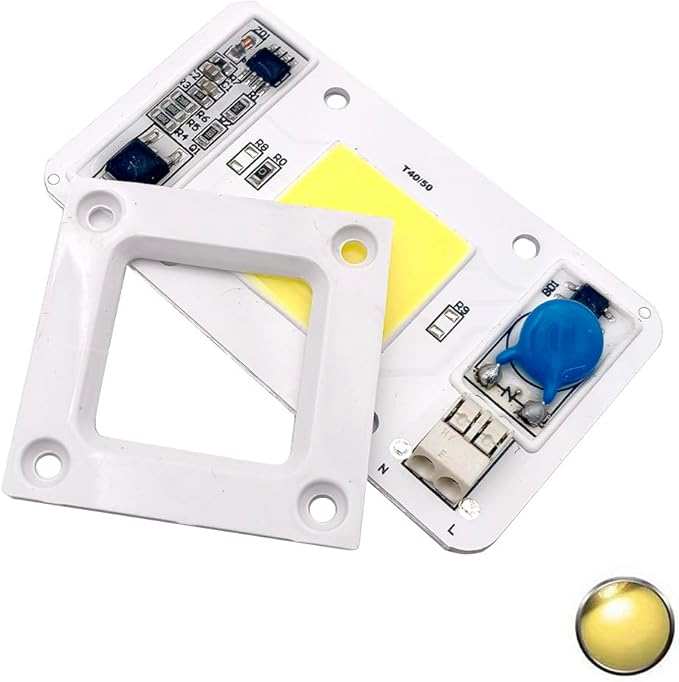 LED 50W COB Chip Bulbs AC 110V 220V Integrated Smart IC Driver Cool White Warm White Red Green Blue UV Pink Full Spectrum (Warm White, AC 220V)