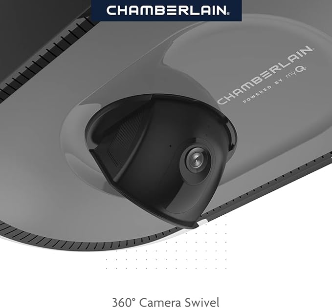 Chamberlain B4643T Smart Built in Camera-myQ Smartphone Controlled-Ultra Quiet, Strong Belt Drive, Blue Garage Door Opener